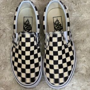 Vans blur checkerboard slip on